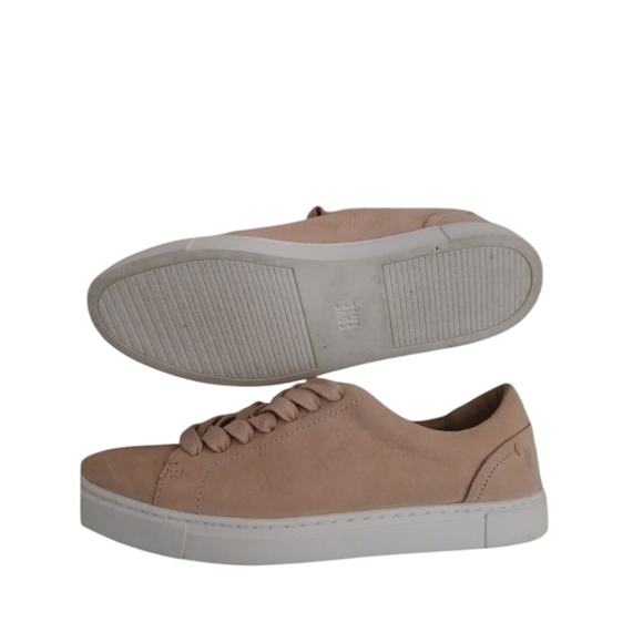 FRYE Women’s Ivy Low Suede Lace Up Pink Neutral Casual Sneakers 7 M--Like NEW! - Picture 2 of 12
